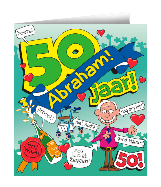 Verjaardagskaart Abraham Cartoon 16,5cm van Paper Dreams koop je bij Partywinkel