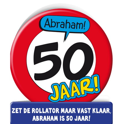 Verjaardagskaart Abraham Verkeersbord 16,5cm van Paper Dreams koop je bij Partywinkel