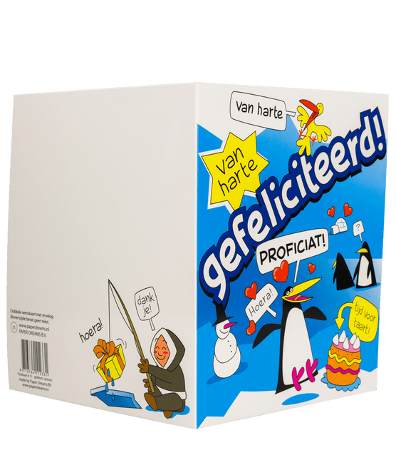 Verjaardagskaart Gefeliciteerd Cartoon 16,5cm van Paper Dreams koop je bij Partywinkel
