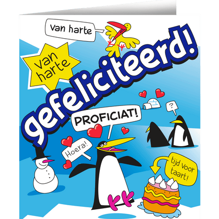 Verjaardagskaart Gefeliciteerd Cartoon 16,5cm van Paper Dreams koop je bij Partywinkel