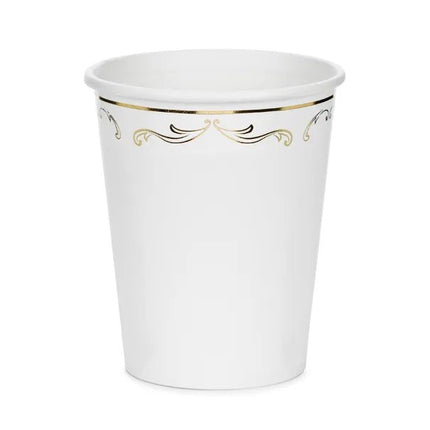 Versierde kopjes, wit, 220 ml van Partydeco koop je bij Partywinkel
