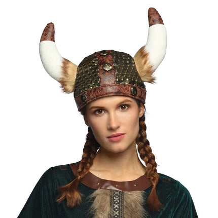 Viking Helm Bruin Wit van Boland koop je bij Partywinkel