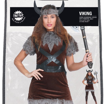 Viking Kostuum Bruin Grijs Dames van Fiestas Guirca koop je bij Partywinkel