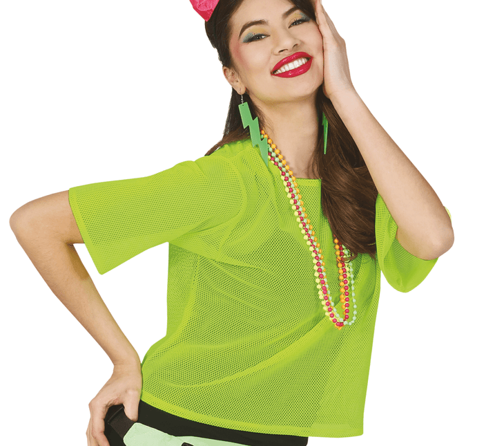 Visnet T/shirt Neon Groen Kort L van Fiestas Guirca koop je bij Partywinkel