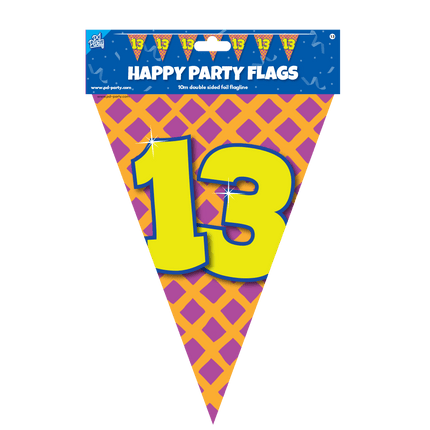 Vlaggenlijn 13 Jaar Gekleurd 10m van Paper Dreams koop je bij Partywinkel