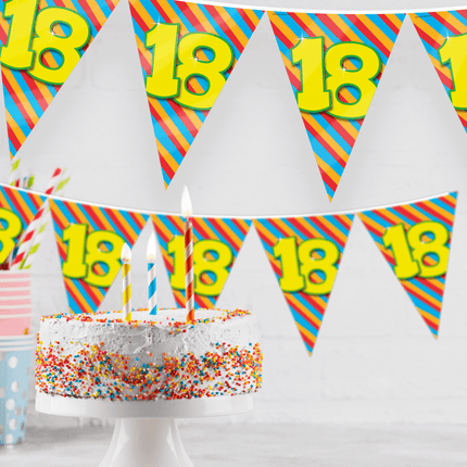 Vlaggenlijn 16 Jaar Gekleurd 10m van Paper Dreams koop je bij Partywinkel