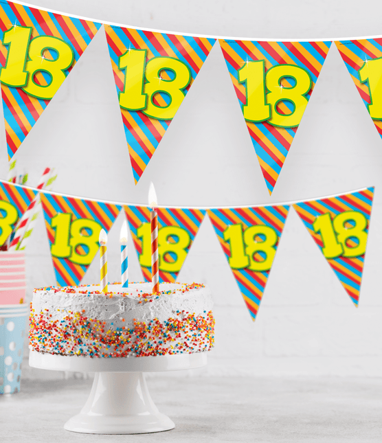 Vlaggenlijn 20 Jaar Gekleurd 10m van Paper Dreams koop je bij Partywinkel