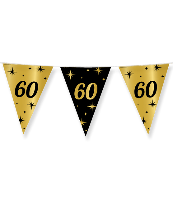 Vlaggenlijn 60 Jaar Goud Zwart 10m van Paper Dreams koop je bij Partywinkel