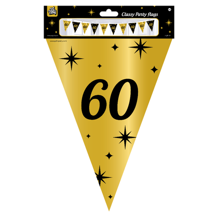 Vlaggenlijn 60 Jaar Goud Zwart 10m van Paper Dreams koop je bij Partywinkel