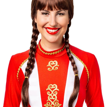 Vlechten Pruik Bruin van Orlob koop je bij Partywinkel