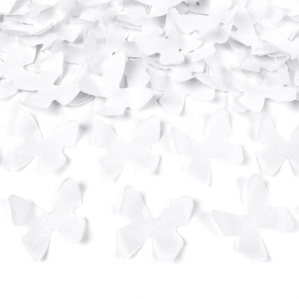 Vlinder Confetti Kanon Wit 28cm van Partydeco koop je bij Partywinkel