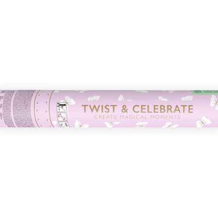 Vlinder Confetti Kanon Wit 28cm van Partydeco koop je bij Partywinkel