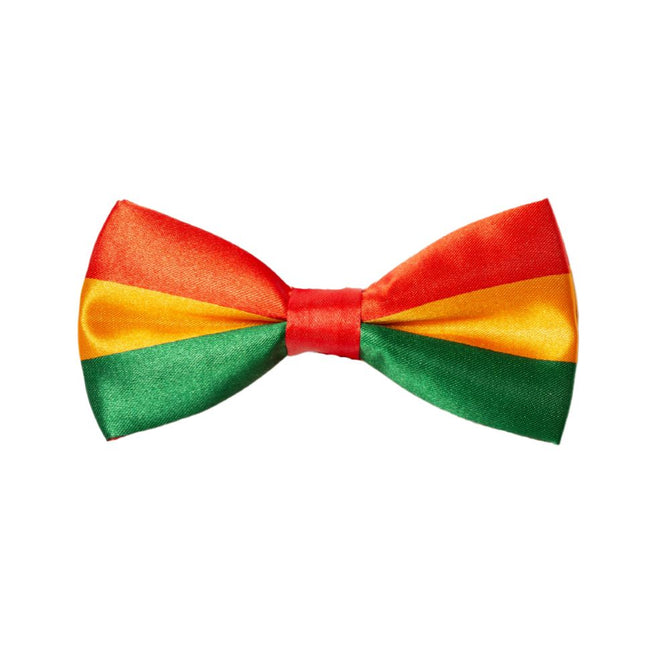 Vlinderstrik Rood/Geel/Groen - 6 Pack van Partychimp koop je bij Partywinkel