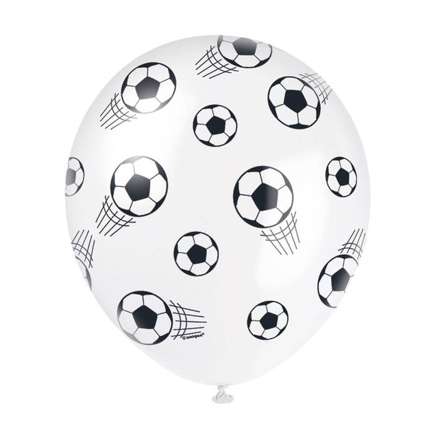 Voetbal Ballonnen 30cm 5st van Unique koop je bij Partywinkel