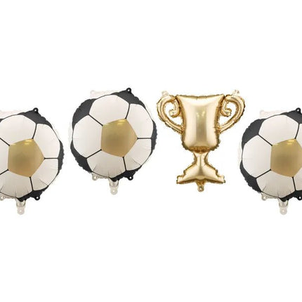 Voetbal Ballonnen 33cm 4st van Partydeco koop je bij Partywinkel