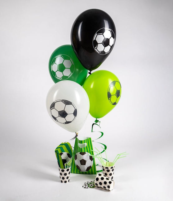 Voetbal Ballonnen Groen 30cm 8st van Paper Dreams koop je bij Partywinkel