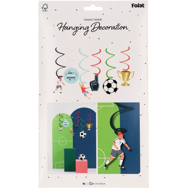 Voetbal Hangdecoratie 6st van Folat koop je bij Partywinkel