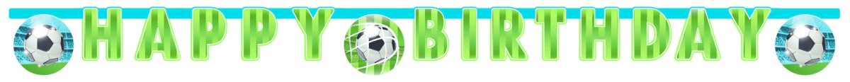 Voetbal Letterslinger Happy Birthday Groen 2m van Procos koop je bij Partywinkel