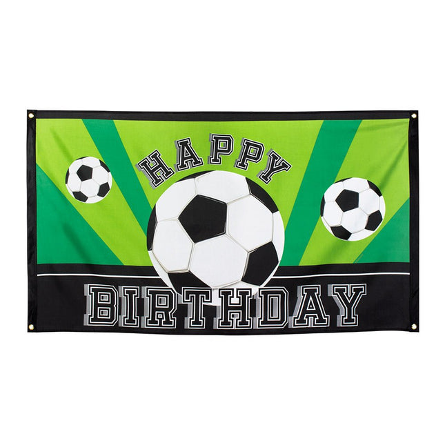 Voetbal Vlag Happy Birthday 1,5m van Boland koop je bij Partywinkel