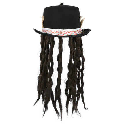 Voodoo Pop Hoed Zwart Met Haar van Boland koop je bij Partywinkel