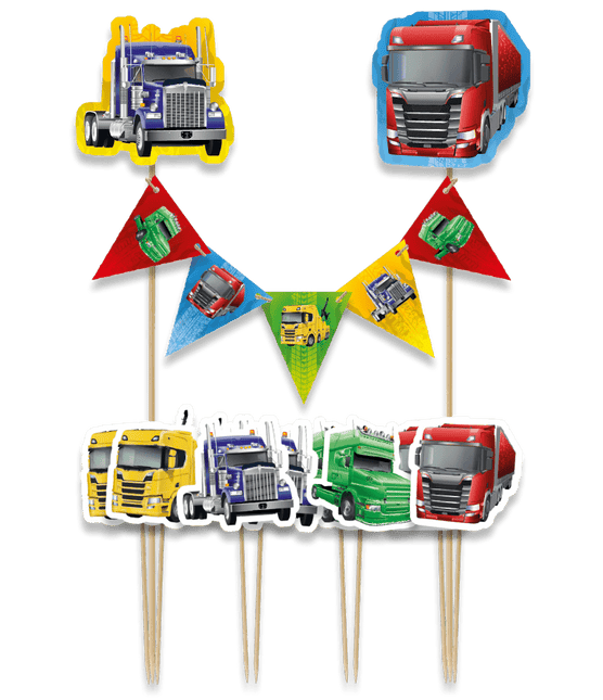 Vrachtwagens Taarttopper 30cm van Paper Dreams koop je bij Partywinkel