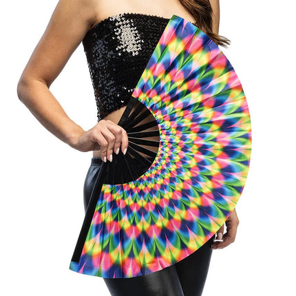 Waaier Rave rush XL (64 cm) van Boland koop je bij Partywinkel