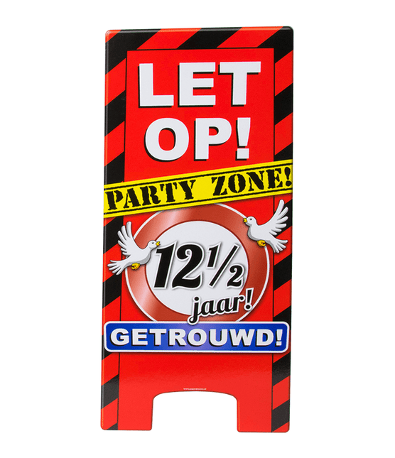 Warning Sign 12,5 Jaar Getrouwd 62,5cm van Paper Dreams koop je bij Partywinkel