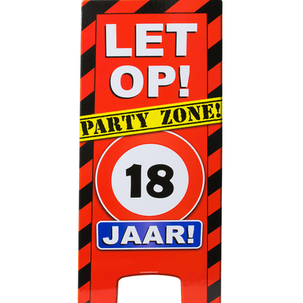 Warning Sign 18 Jaar 62,5cm van Paper Dreams koop je bij Partywinkel