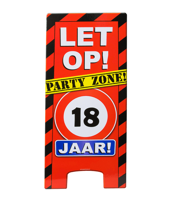 Warning Sign 18 Jaar 62,5cm van Paper Dreams koop je bij Partywinkel