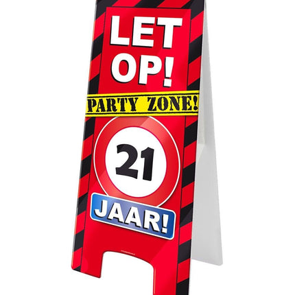 Warning Sign 21 Jaar 62,5cm van Paper Dreams koop je bij Partywinkel