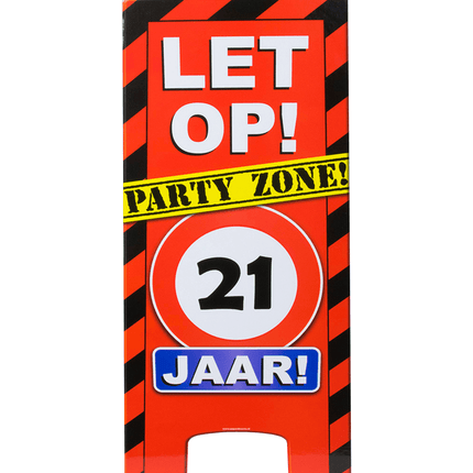 Warning Sign 21 Jaar 62,5cm van Paper Dreams koop je bij Partywinkel