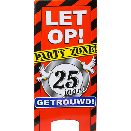 Warning Sign 25 Jaar Getrouwd 62,5cm van Paper Dreams koop je bij Partywinkel