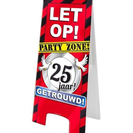 Warning Sign 25 Jaar Getrouwd 62,5cm van Paper Dreams koop je bij Partywinkel