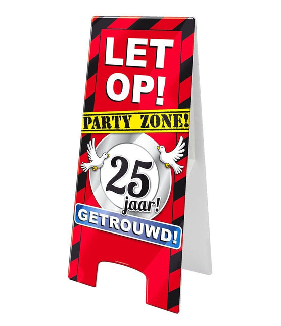 Warning Sign 25 Jaar Getrouwd 62,5cm van Paper Dreams koop je bij Partywinkel
