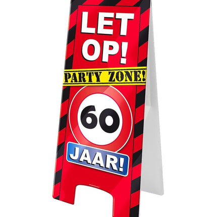 Warning Sign 60 Jaar 62,5cm van Paper Dreams koop je bij Partywinkel