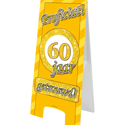 Warning Sign 60 Jaar Getrouwd 58cm van Paper Dreams koop je bij Partywinkel