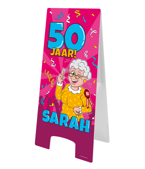 Warning Sign Sarah Cartoon 58cm van Paper Dreams koop je bij Partywinkel