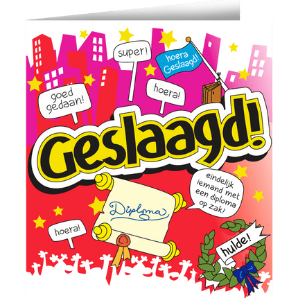 Wenskaart Geslaagd 16,5cm van Paper Dreams koop je bij Partywinkel