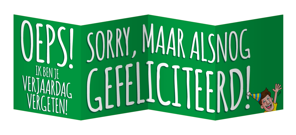 Wenskaart Oeps Vergeten 17cm van Paper Dreams koop je bij Partywinkel