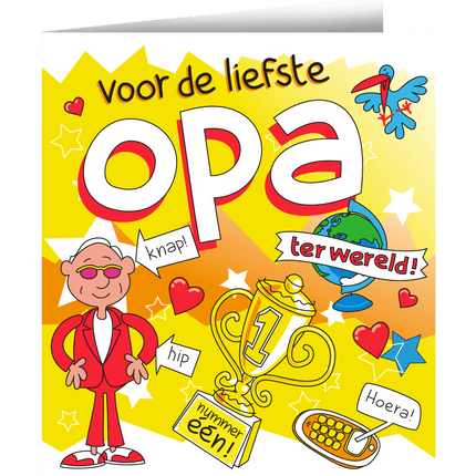 Wenskaart Opa 16,5cm van Paper Dreams koop je bij Partywinkel