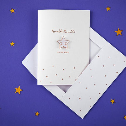 Wenskaart Twinkle Little Star 14,8cm van Partydeco koop je bij Partywinkel