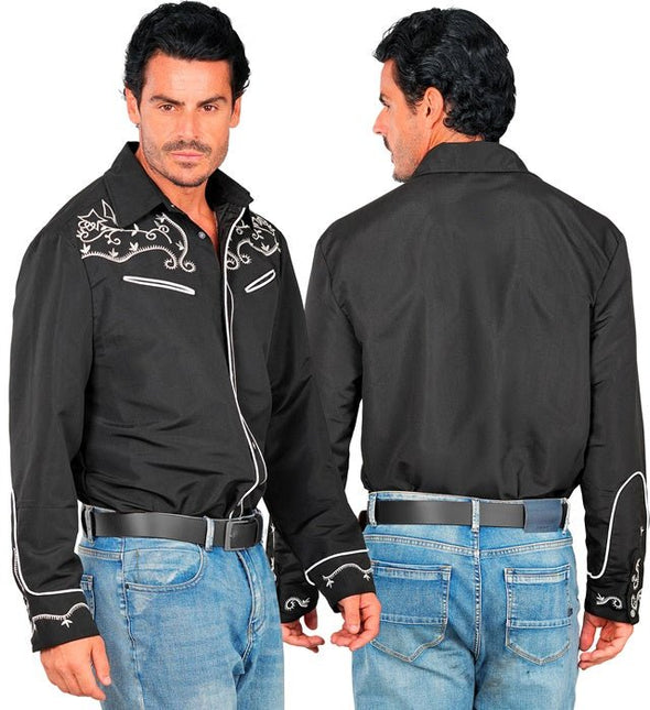 Western Cowboy Shirt Zwart van Widmann koop je bij Partywinkel