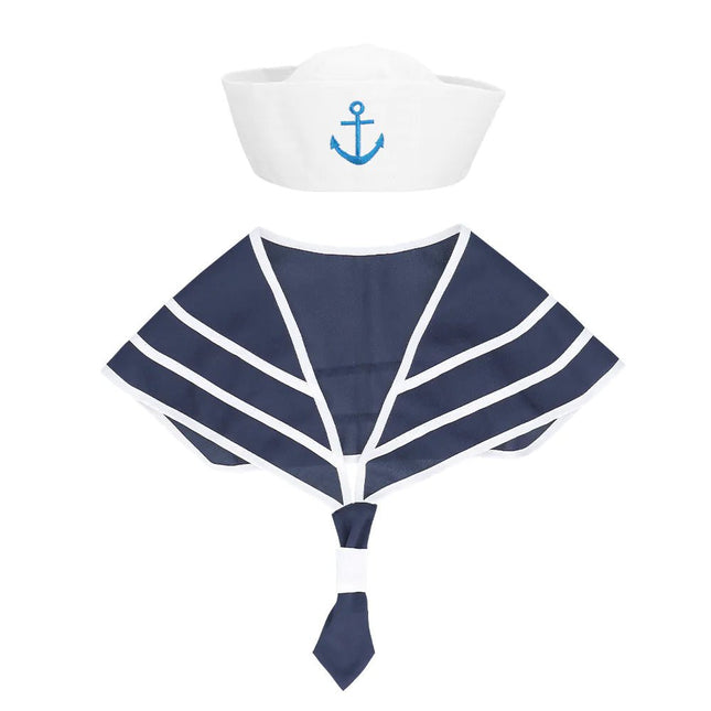 Wit Blauwe Accessoireset Marine 2 delig van Boland koop je bij Partywinkel