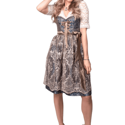 Wit Blauwe Dirndl Jurk Oktoberfest Roze Dames van Haus Huberts koop je bij Partywinkel