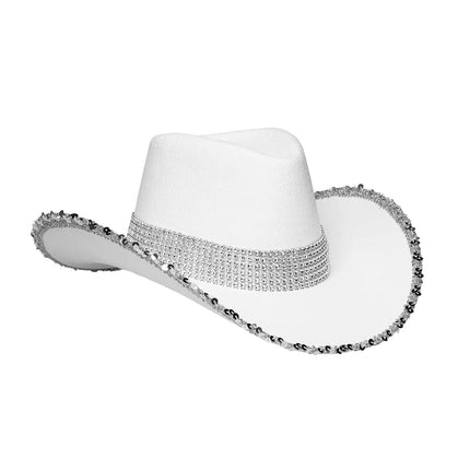 Wit Cowboyhoed Glitters van Boland koop je bij Partywinkel