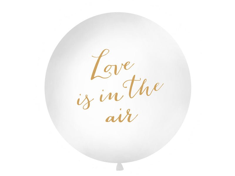 Witte Balllon Love Is In The Air Goud 90cm van Partydeco koop je bij Partywinkel