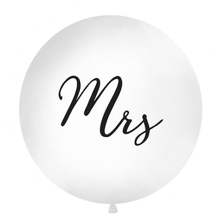 Witte Ballon Mrs 1m van Partydeco koop je bij Partywinkel