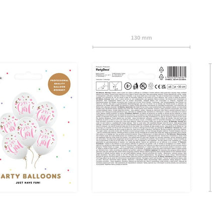 Witte Ballonnen It'S A Girl 30cm 6st van Partydeco koop je bij Partywinkel