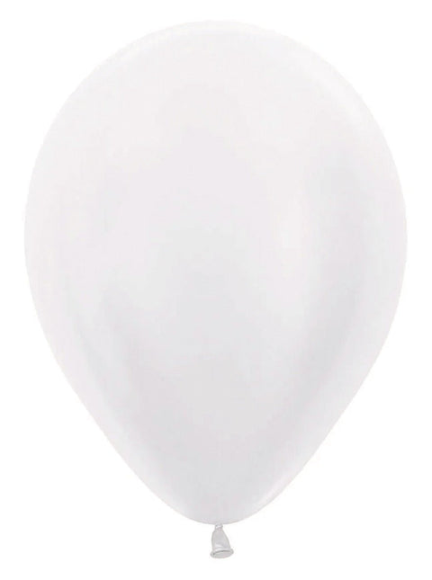 Witte Ballonnen Parelmoer 30cm 50st van Sempertex koop je bij Partywinkel