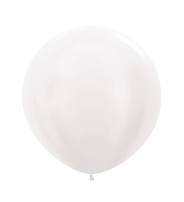 Witte Ballonnen Pearl Metallic 61cm 3st van Sempertex koop je bij Partywinkel